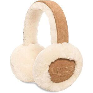 Womens Water Resistant Sheepskin Earmuffs With Embroidered Logo